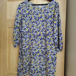 Floral Blue and Yellow Women's Dress